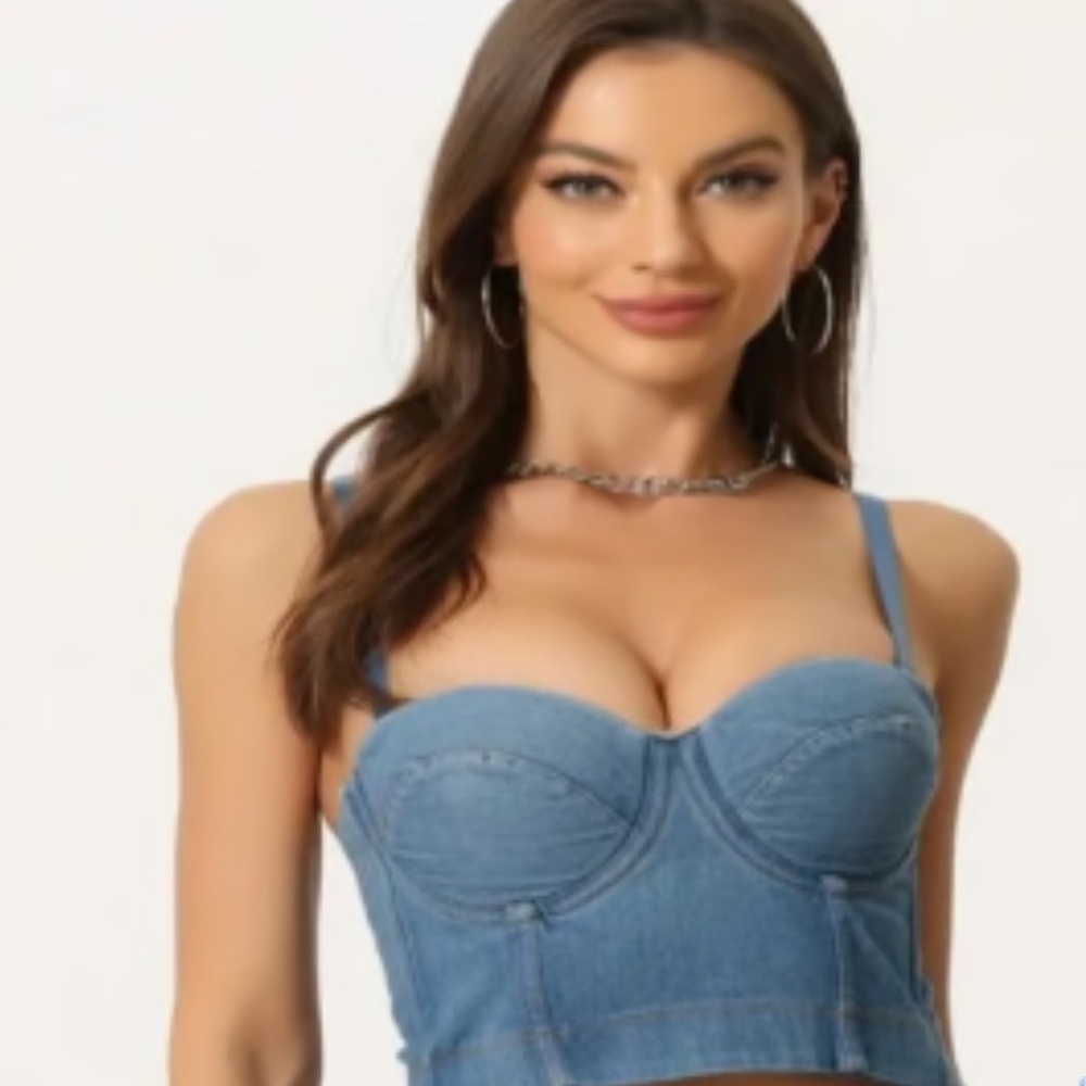 Denim Busier crop top